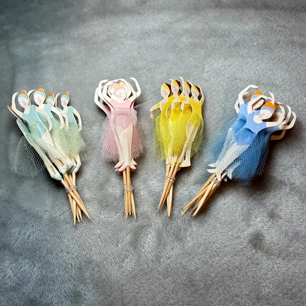 Ballerina Party Picks Set‎ of 24 Ballet Tule Appetizer, Cupcake, Cake Toppers